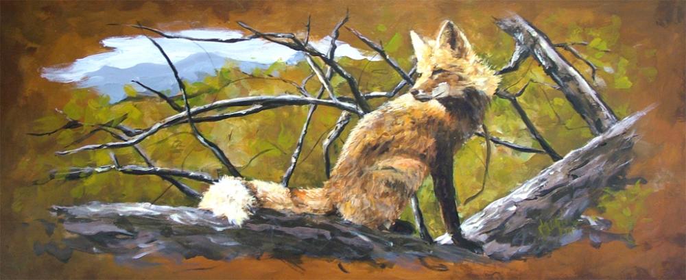 fox, wildlife mural